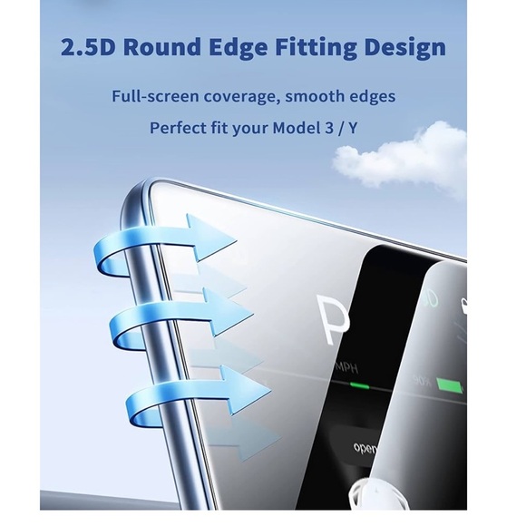 Corefyco Tempered Glass Screen Protector for Tesla Model 3/Y - Picture 6 of 11